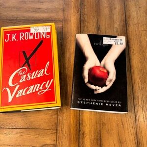 The Casual Vacancy by J.K. Rowling and Twilight by Stephenie Meyer Books